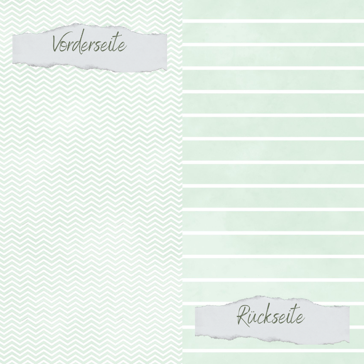 CD-BP-134 Papel de diseño - Basic - Babymint - Breite Linien + Zickzack - Impreso por las dos caras