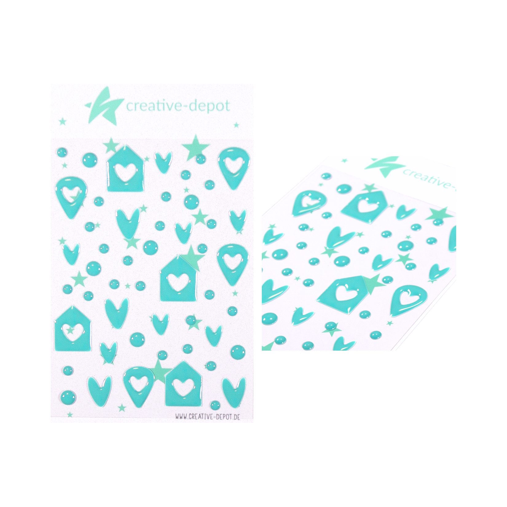 Enamel Dots - Häuschen Mix - Türkis