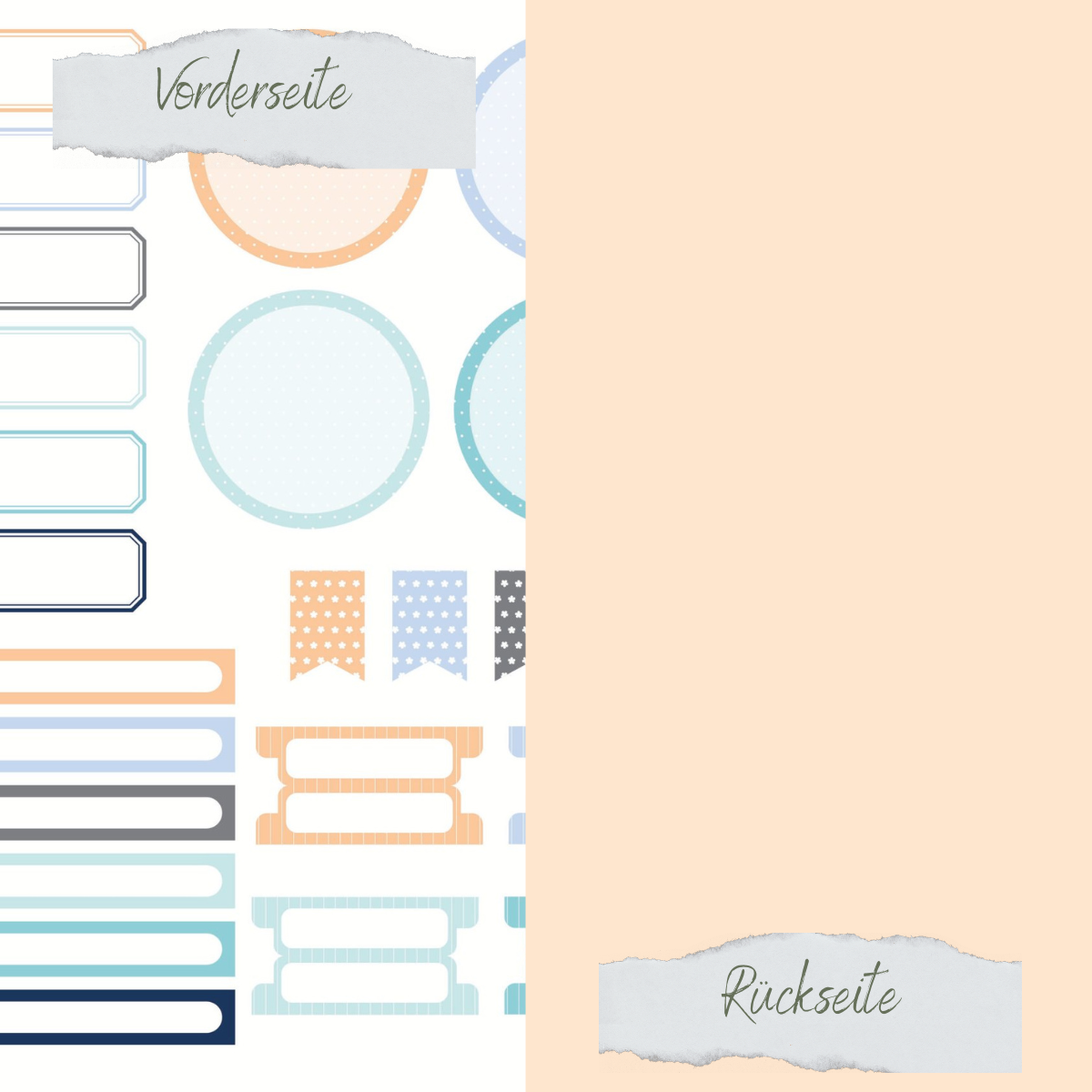Designpapier - Designline - Scrapliebe - Ahoi - Labels 1 - Doppelseitig bedruckt