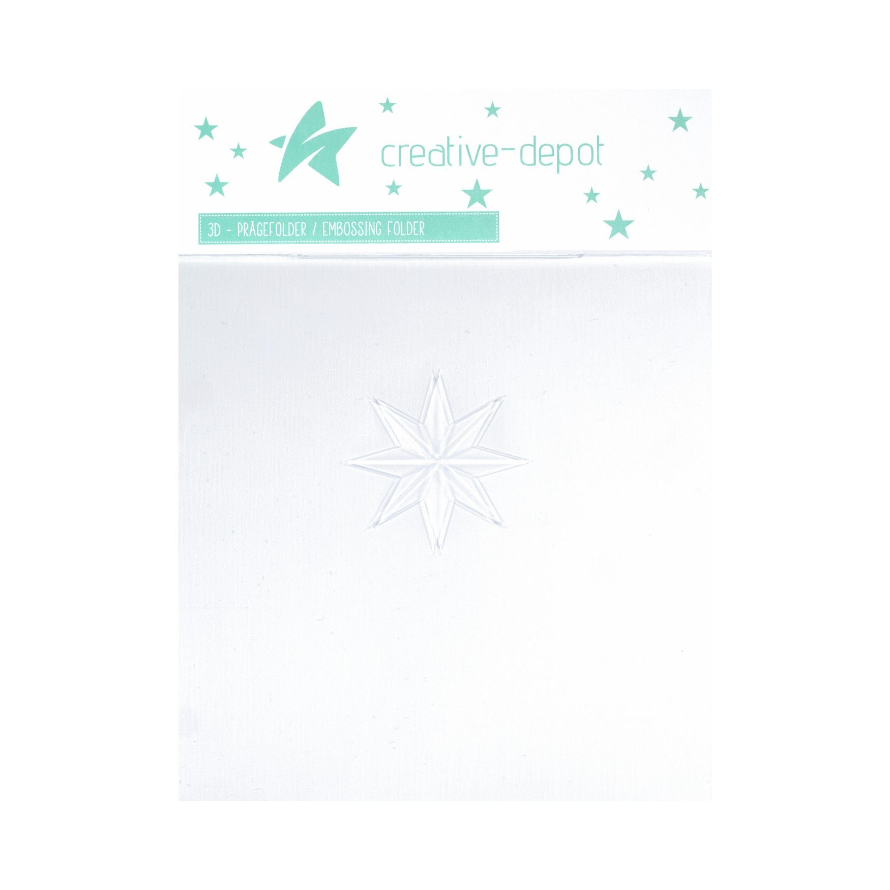 Prägefolder - 3D Stern - achtzackig - 15 x 15 cm