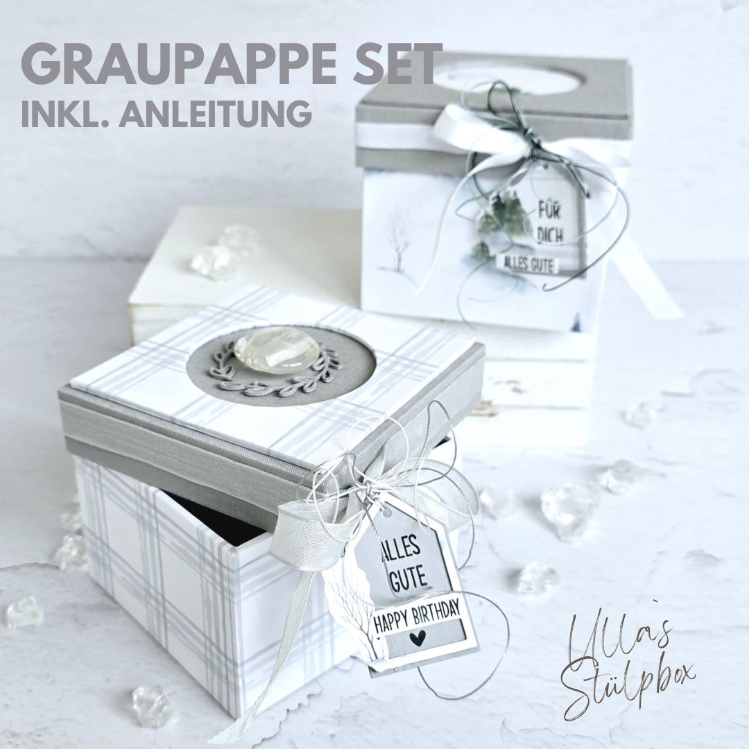 Graupappe Set und Anleitung für Set Ulla´s Stülpbox 