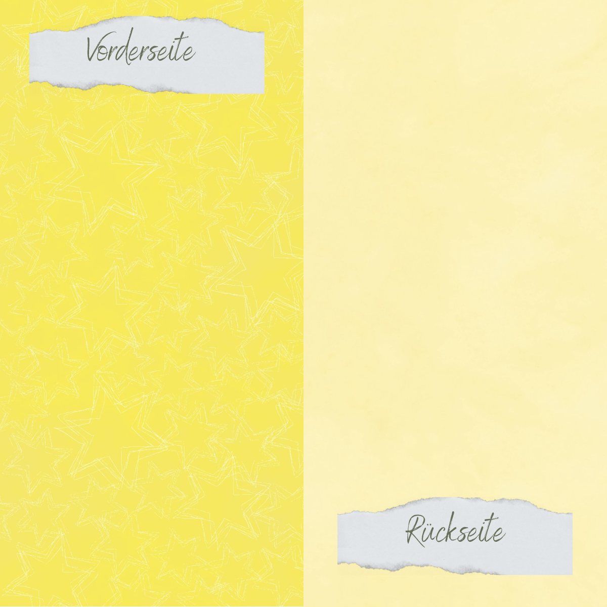 CD-BP-166 Papel de diseño - Basic - Zitrone - Doodle Sterne + Uni hell - Beidseitig bedruckt
