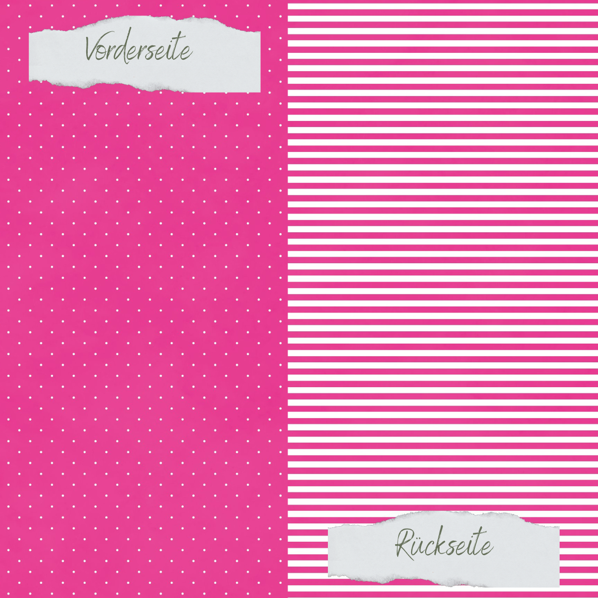 Designpapier - Basic - Sommerpink - Mini Pünktchen + Schmale Streifen - Doppelseitig bedruckt     