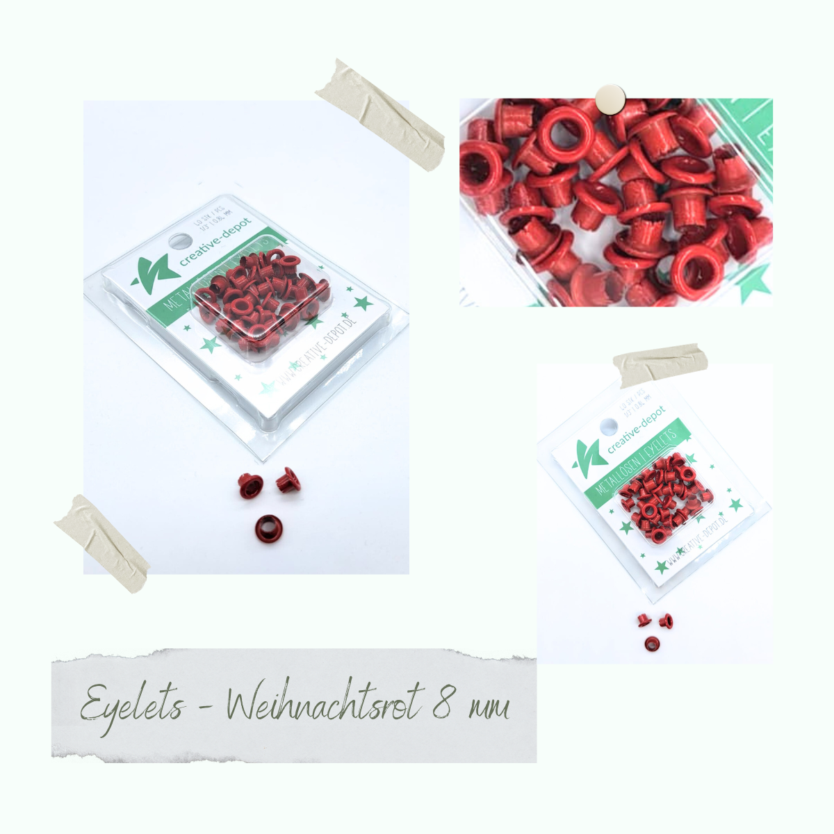 CD-EY-027 Eyelets - Weihnachtsrot - 8mm