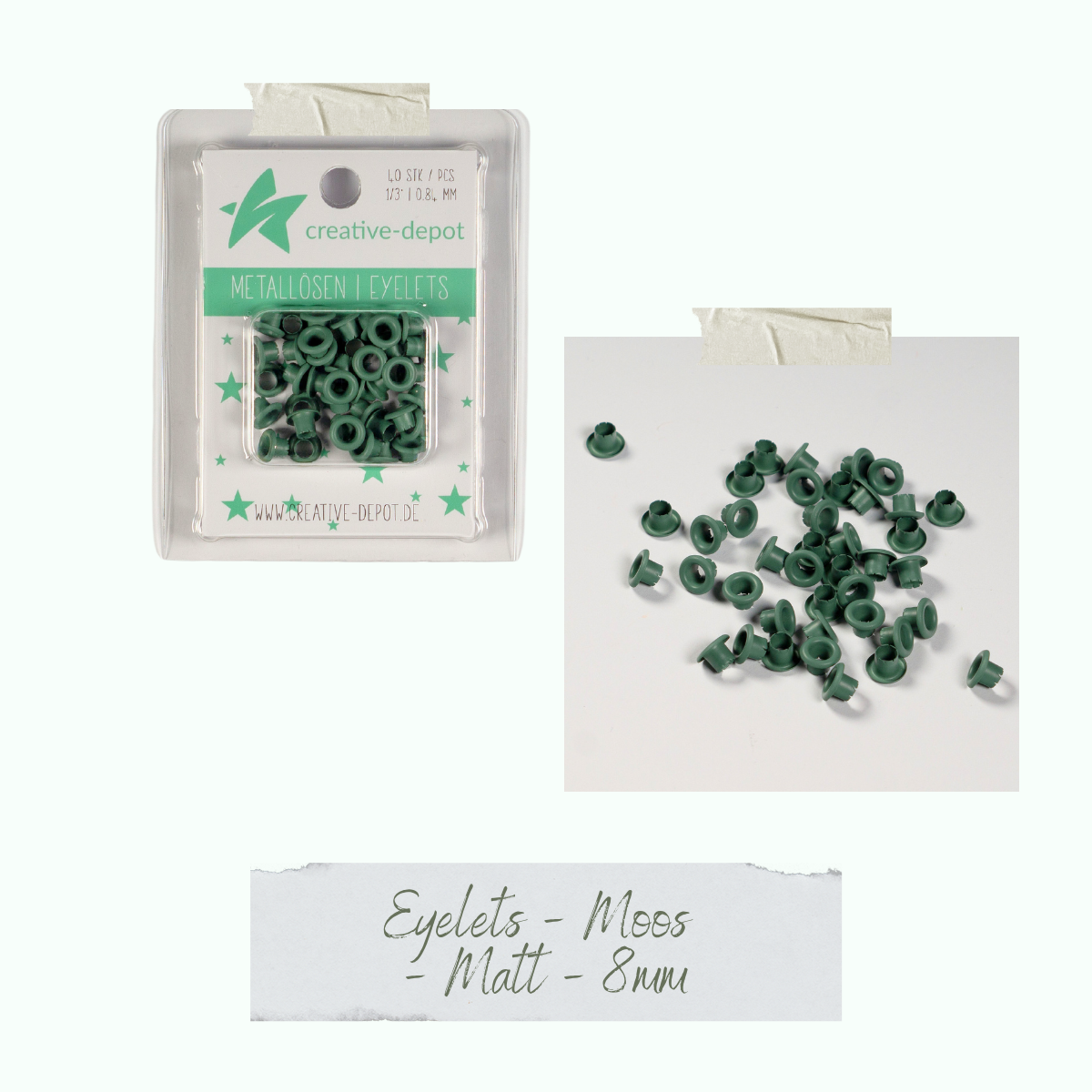 CD-EY-118_Eyelets-Moos-Matt-8mm Eyelets - Moos - Matt - 8 mm