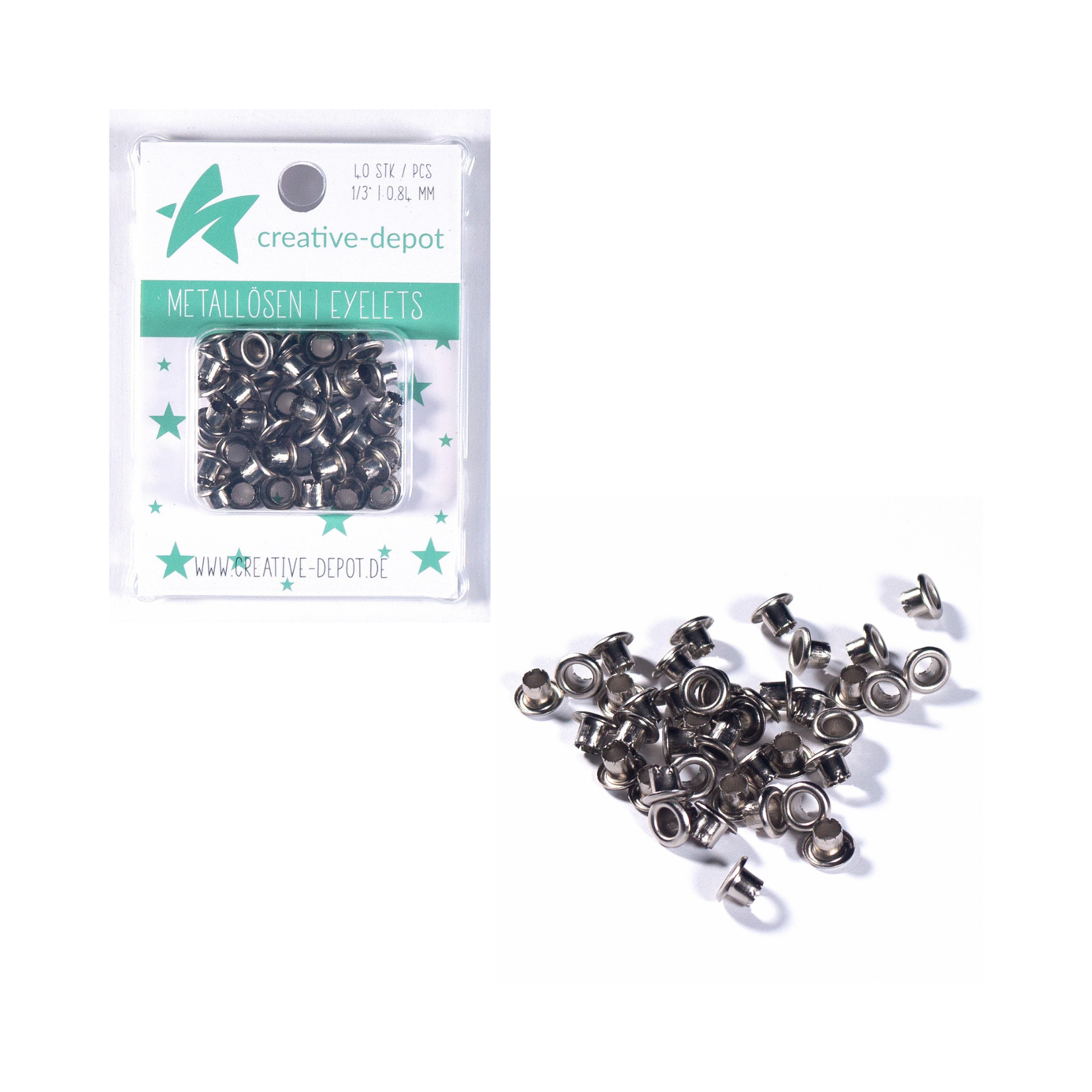 Oeillets - silberfarbend - 8mm