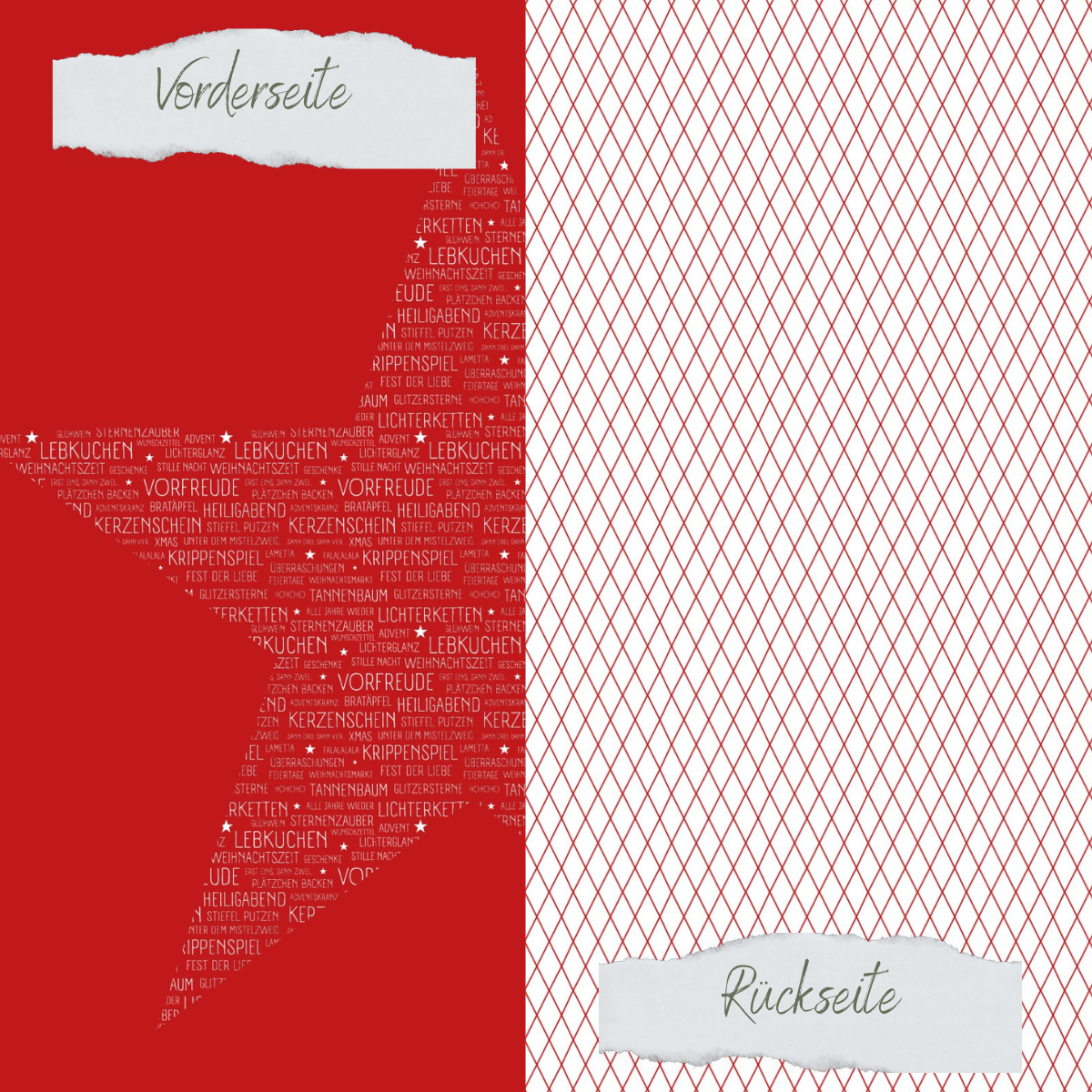 Designpapier - Scrapliebe - Dezembertagebuch - Rautengitter klein - Rot - Doppelseitig bedruckt