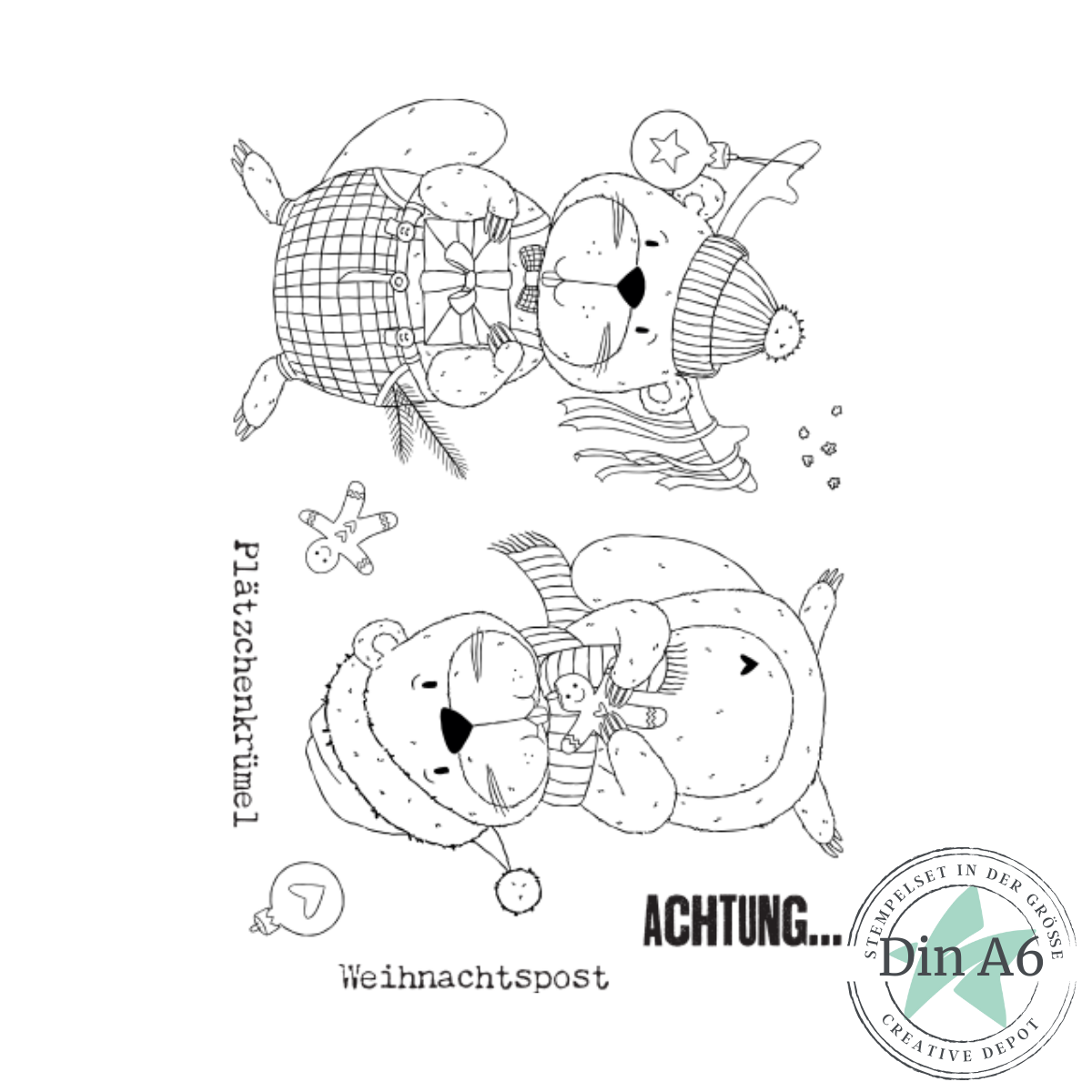 Stempelset - Weihnachtsbiber