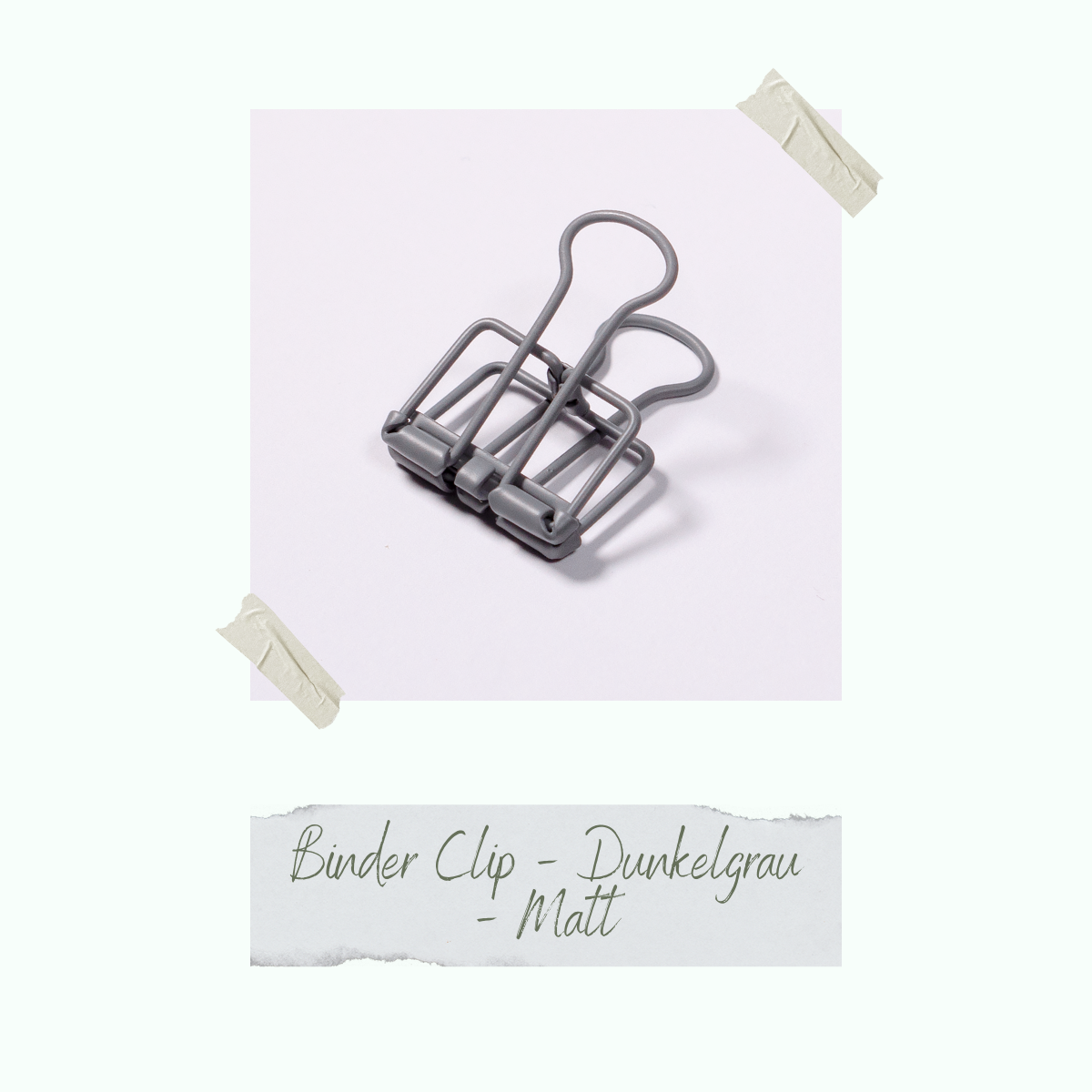 Binder Clip - Dunkelgrau - Matt - 2,0 x 4,0 cm