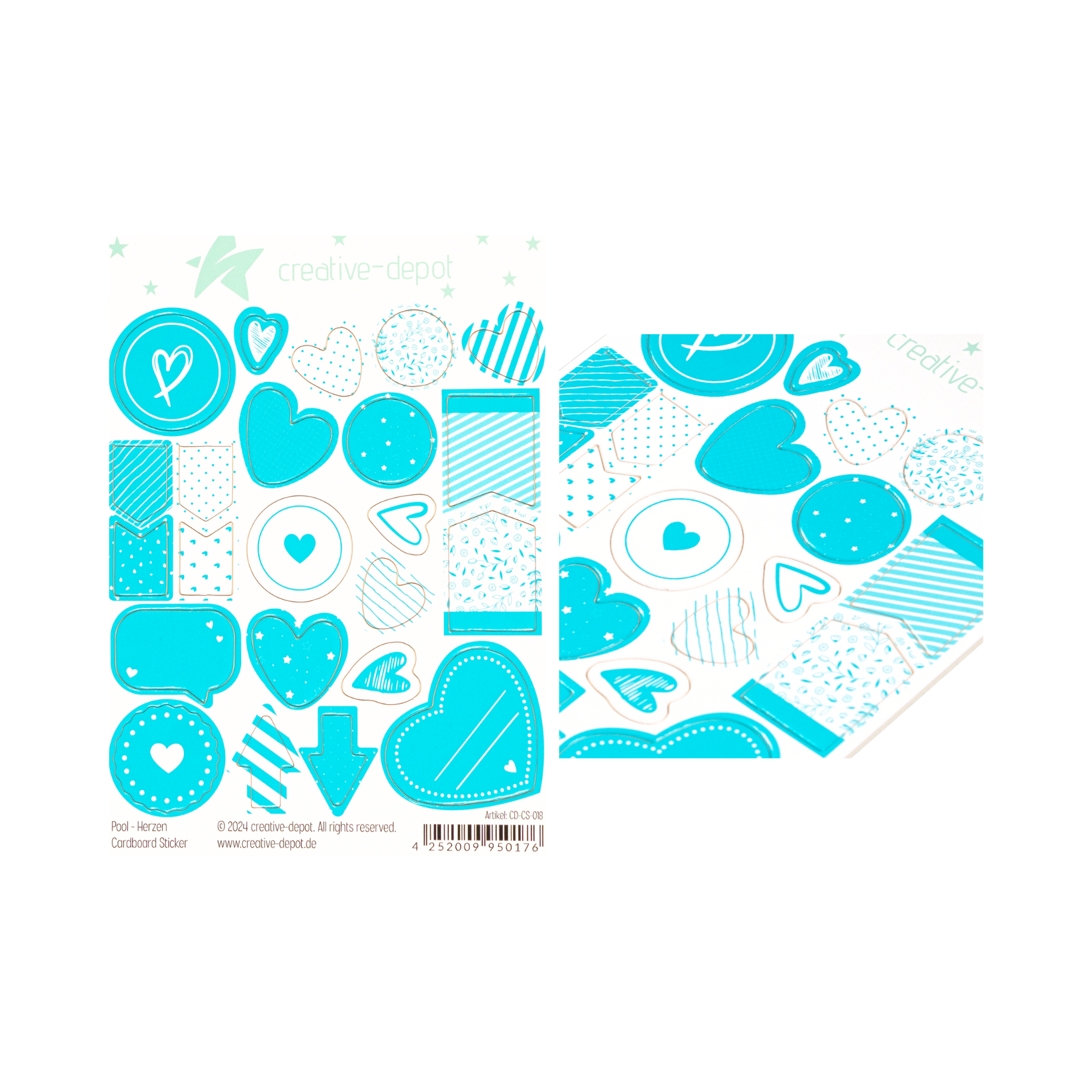 Cardboard Sticker - Pool - Herzen