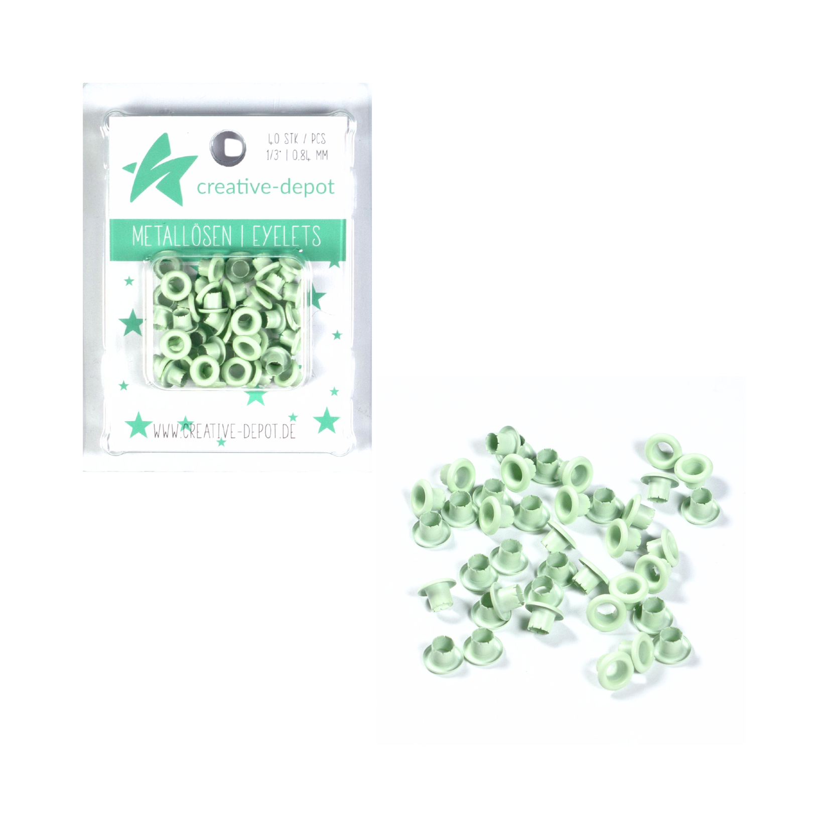 Eyelets - Seeglas - Matt - 8 mm