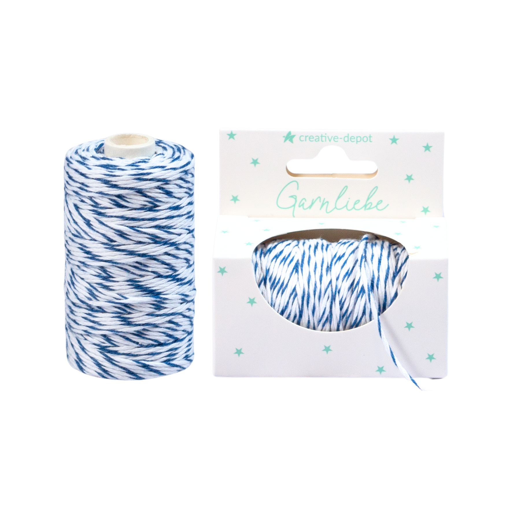 Baker Twine  - Weiß & Marineblau - Garnliebe