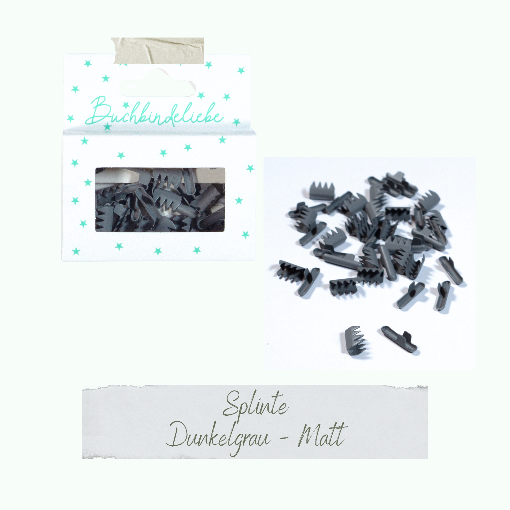 Splinte - Dunkelgrau - Matt - Buchbindeliebe - 40 Stück Splinte - Dunkelgrau - Matt - Buchbindeliebe - 40 Stück