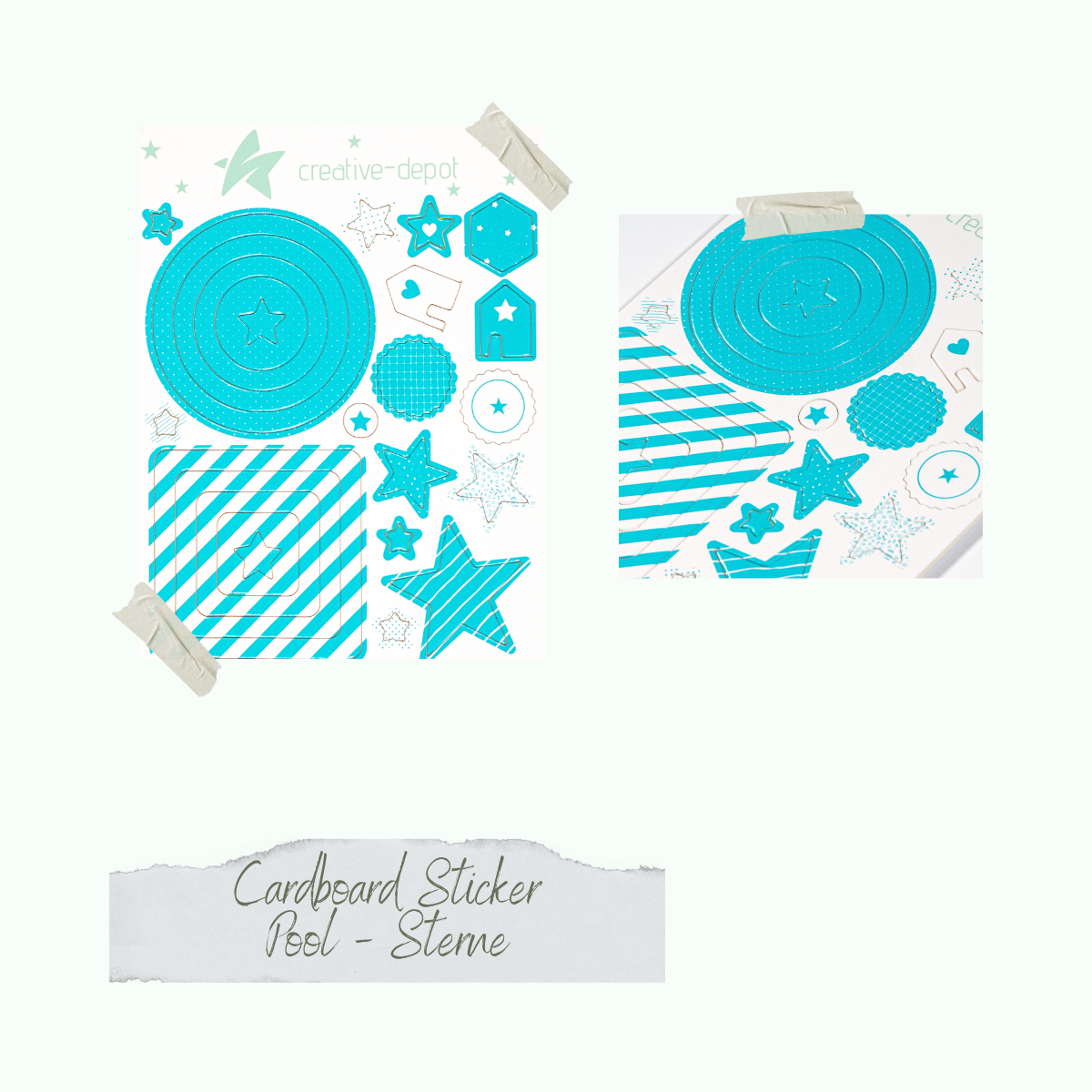CD-CS-017_Cardboard-Sticker-Pool-Sterne Cardboard Sticker - Pool - Sterne