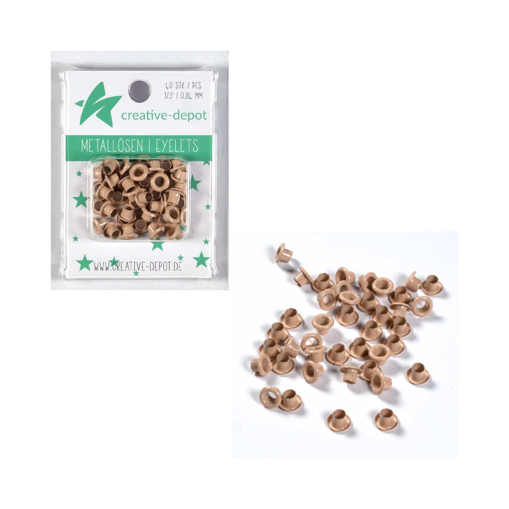Eyelets in latte - size 8 mm