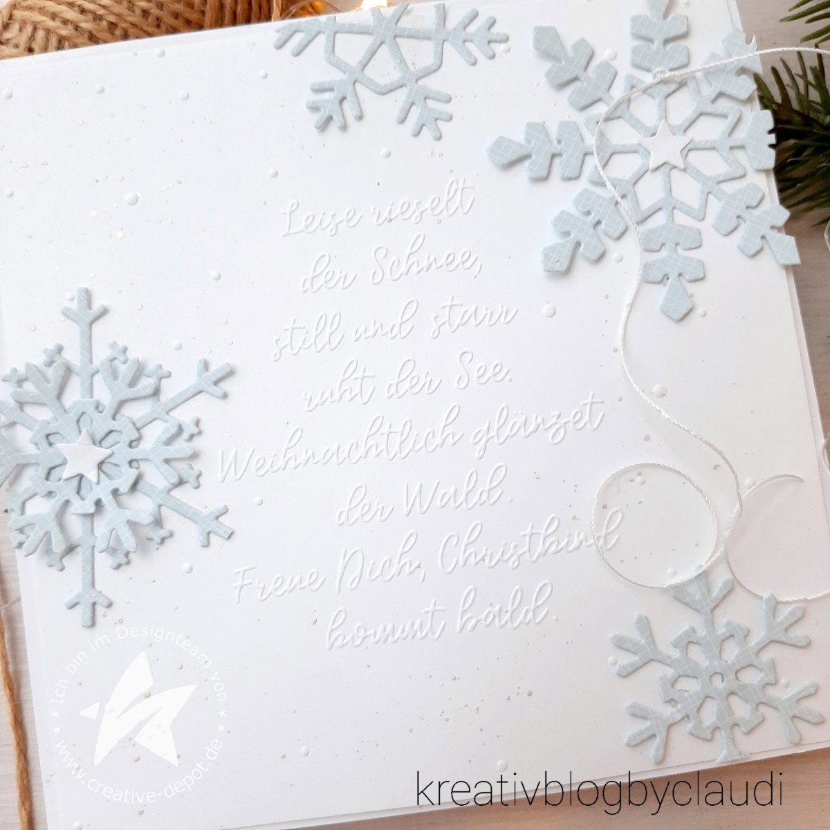 Prägefolder - Leise rieselt der Schnee - 15 x 15 cm | CD-PF-091