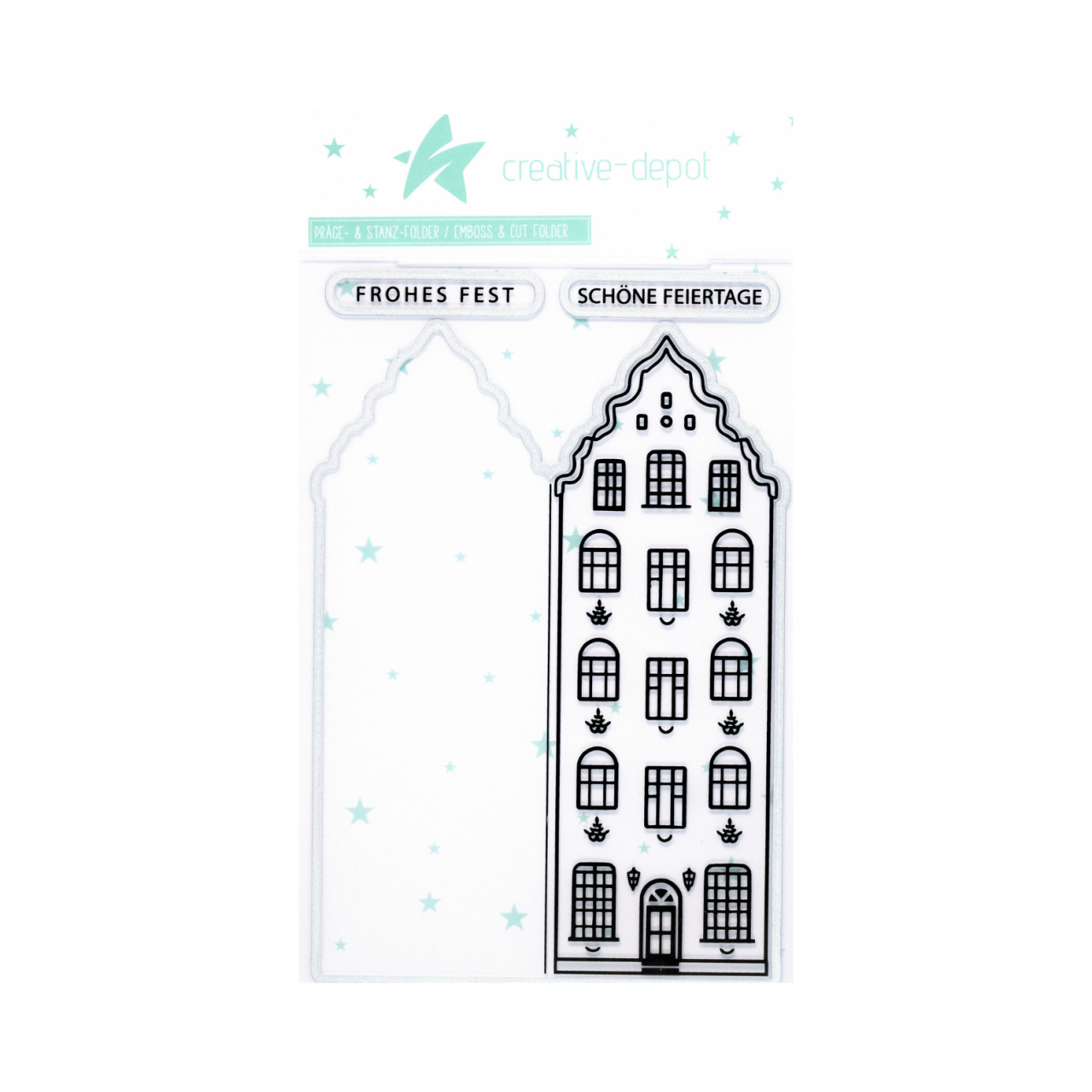 Cut & Emboss Folder - Klappkarte - Altstadthaus - 15 x 20 cm